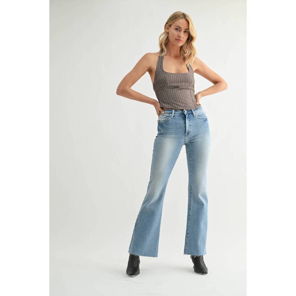 NEW JBD. mid rise straight bootcut denim in light blue